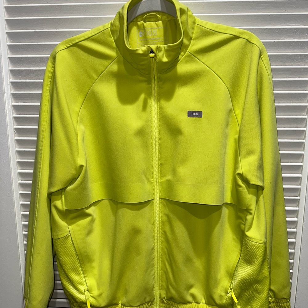 Figs Sydney Bright Yellow Full-Zip Jacket Medium